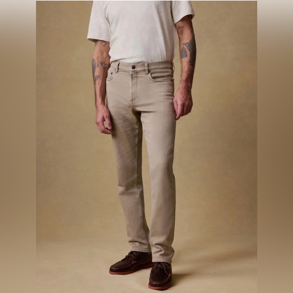FAHERTY Stretch Terry 5-Pocket Pant - Desert Khaki Size 38/32 - Picture 1 of 16
